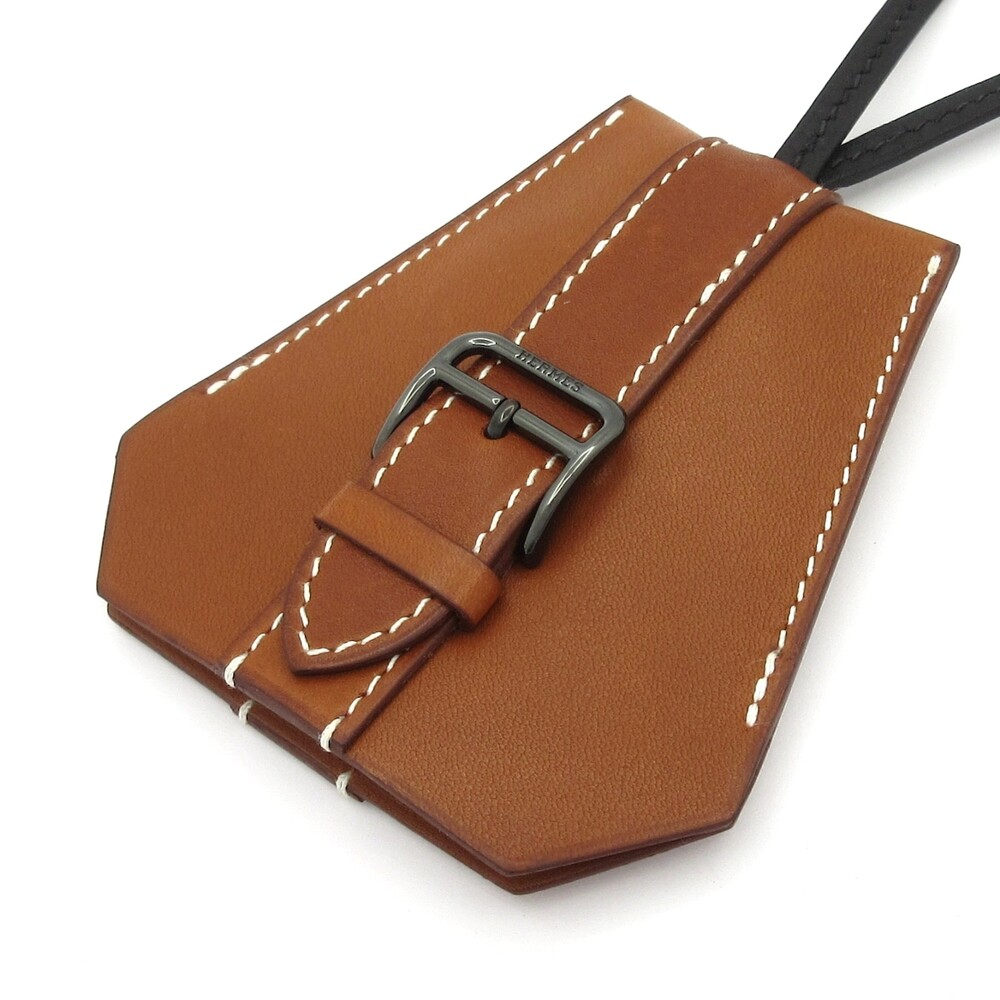 Hermès Clochette Necklace Black Brown Leather Hardware